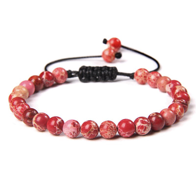 Ethnic Natural Stone Agate Beaded Adjustable Yoga Bracelet