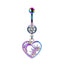 Hip-hop Rock Starry Sky Moon Rhinestone Belly Ring Stainless Steel Alloy White Gold Plated