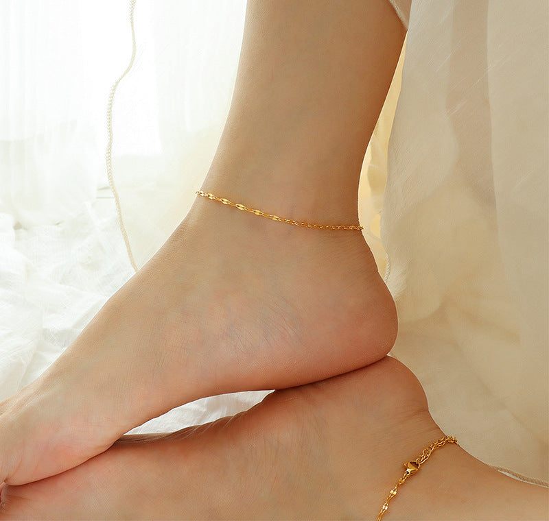 Minimalist Titanium Geometric Anklet - Durable Fashion Jewelry