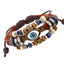 Retro Beaded Eye Leather Bracelet - Adjustable Unisex Jewelry