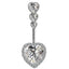 Luxurious Heart-Shaped Zircon Rhinestone Belly Ring with Wing Design