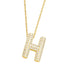 Simple Style 18K Gold Plated Alphabet Pendant Necklace with Zircon Inlay