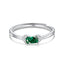 Elegant Multicolor Zircon Adjustable Sterling Silver Open Ring