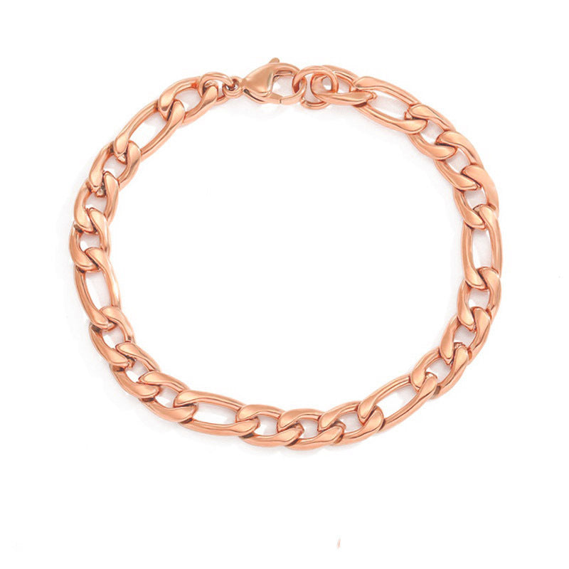 Fashion Chain Stainless Steel Gold Plated Bracelet