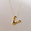 18K Gold Plated Stainless Steel Alphabet Pendant Necklace