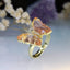 Elegant Butterfly Zircon Gold Plated Open Ring