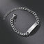 Men's Stainless Steel Curved Bracelet - Customizable Engraving Trend Jewelry