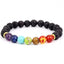 Fashion Multicolor Lava Stone & White Agate Beaded Bracelets