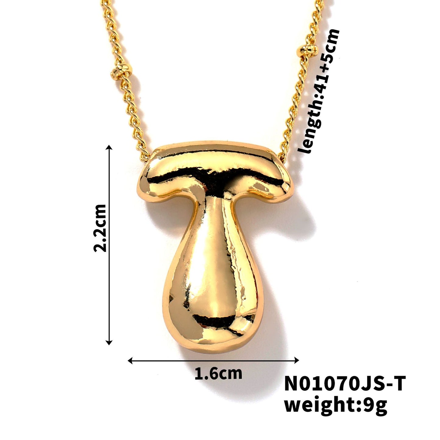 304 Stainless Steel Gold Plated Alphabet Pendant Necklace