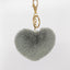 Sweet Heart Shape Alloy Valentine's Day Fur Pom Pom Keychain Pendant