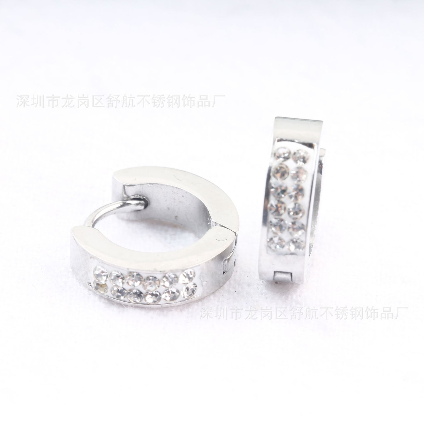 Fashion Punk Titanium Steel Zircon Inlay Earrings