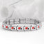 Stainless Steel Leaf Crown Flower Heart Gemstone Modular Bracelet