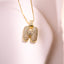 Vintage 18k Gold Plated Zircon Initial Pendant Necklace