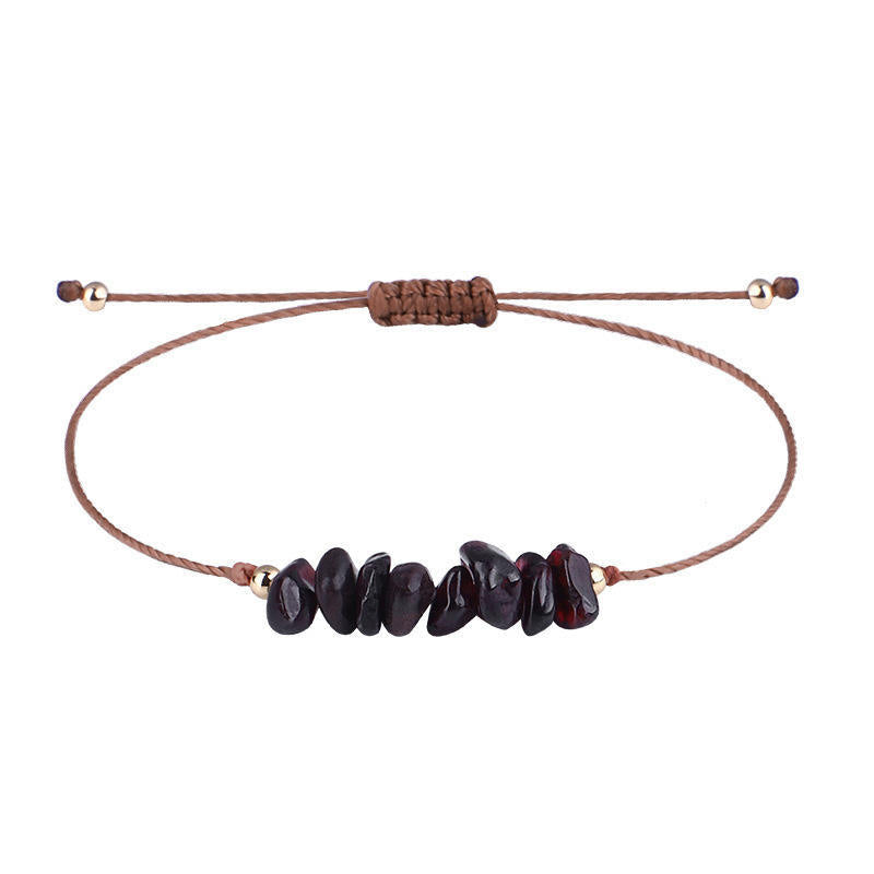 Pastoral Geometric Natural Crystal Stone Adjustable Women's Bracelet