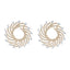 Glam Spiral Stripe Crystal Inlay Alloy Sunflower Earrings