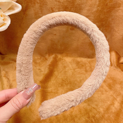 Women's Vintage Candy Color Plush Wide Hairband