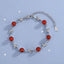 Elegant Retro Leaf Red Agate Women's Bracelet