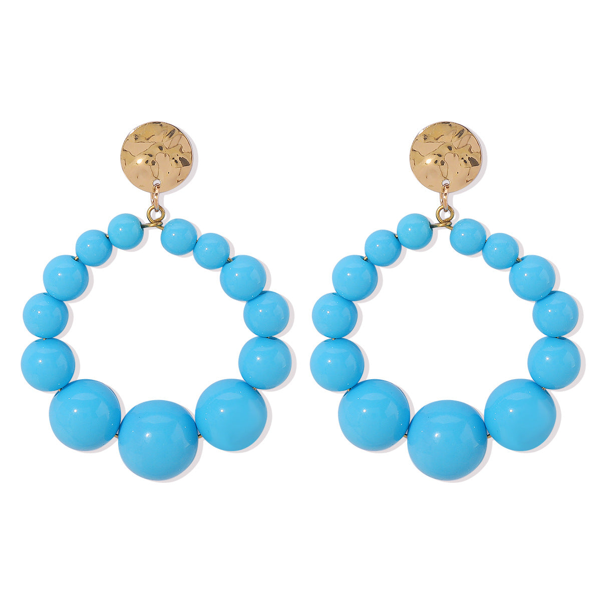 Sweet Geometric Beaded Candy Color Drop Earrings