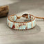 Ethnic Color Block Agate Stone Handmade Leather Bracelet