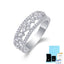 Sterling Silver White Gold Plated Moissanite Pave Band Ring