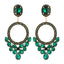 Retro Geometric Rhinestone Inlay Statement Drop Earrings for Women