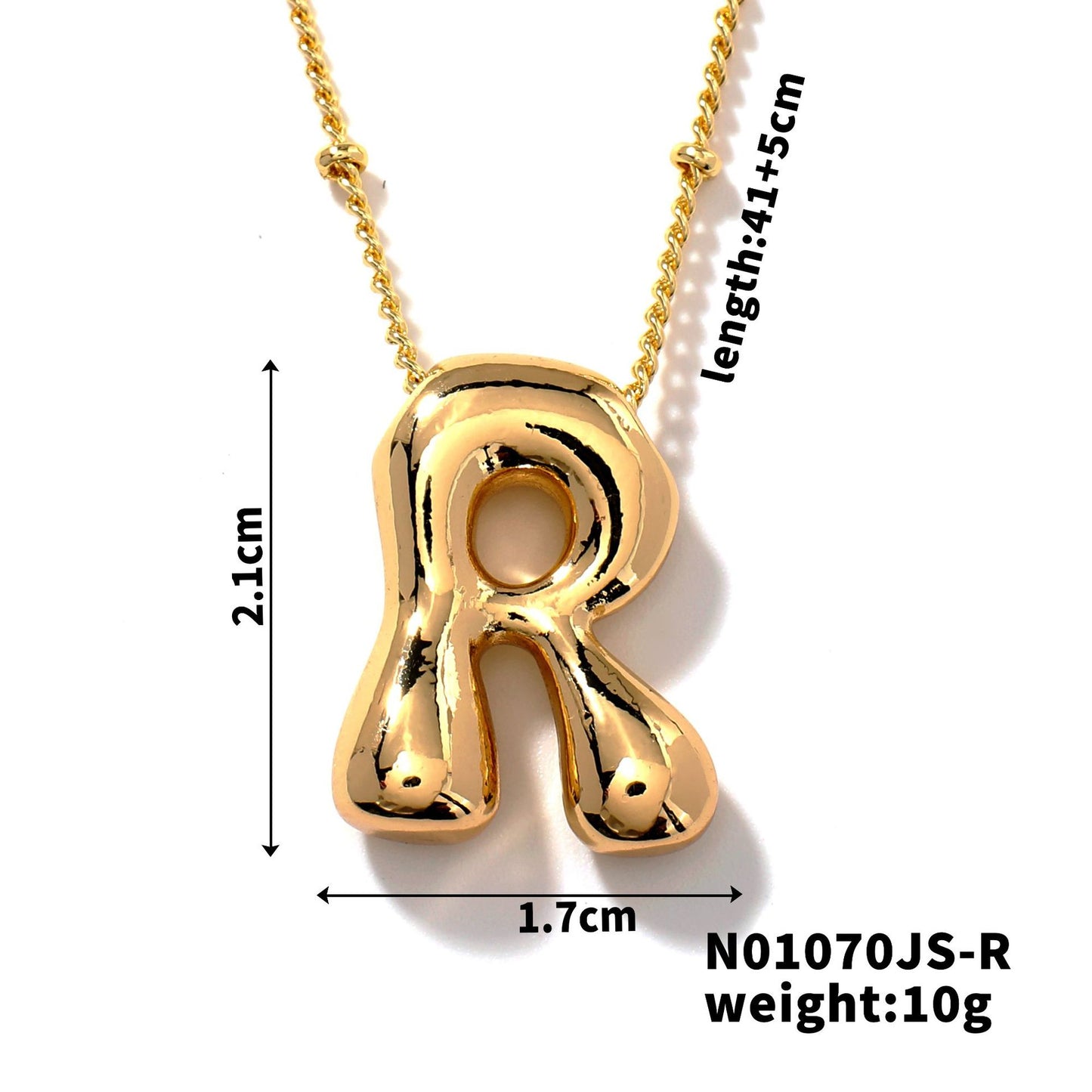 304 Stainless Steel Gold Plated Alphabet Pendant Necklace