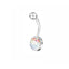 Geometric Stainless Steel Zircon & Opal Belly Ring Set - 5 Pieces Silver