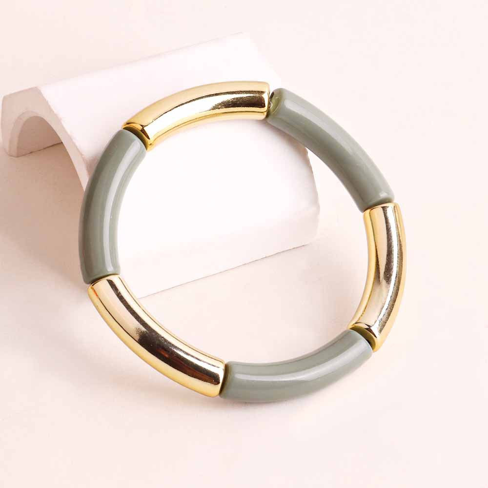 Fashion Acrylic Women's Bangle Bracelet - Multicolor Elastic Design