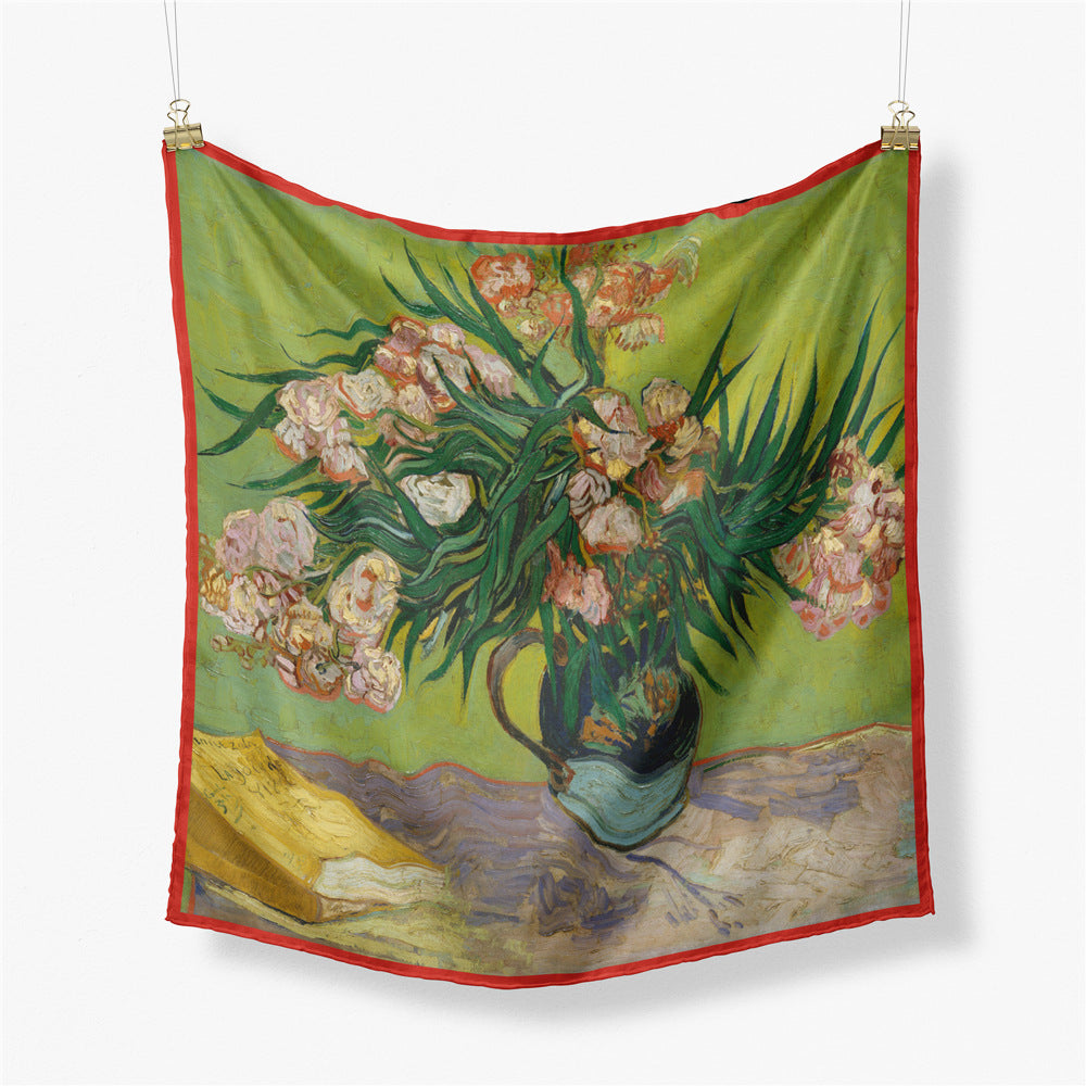 Van Gogh Sunflower Twill Silk Square Scarf