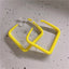 Sweet Square Acrylic Alloy Colorful Hoop Clip-On Earrings