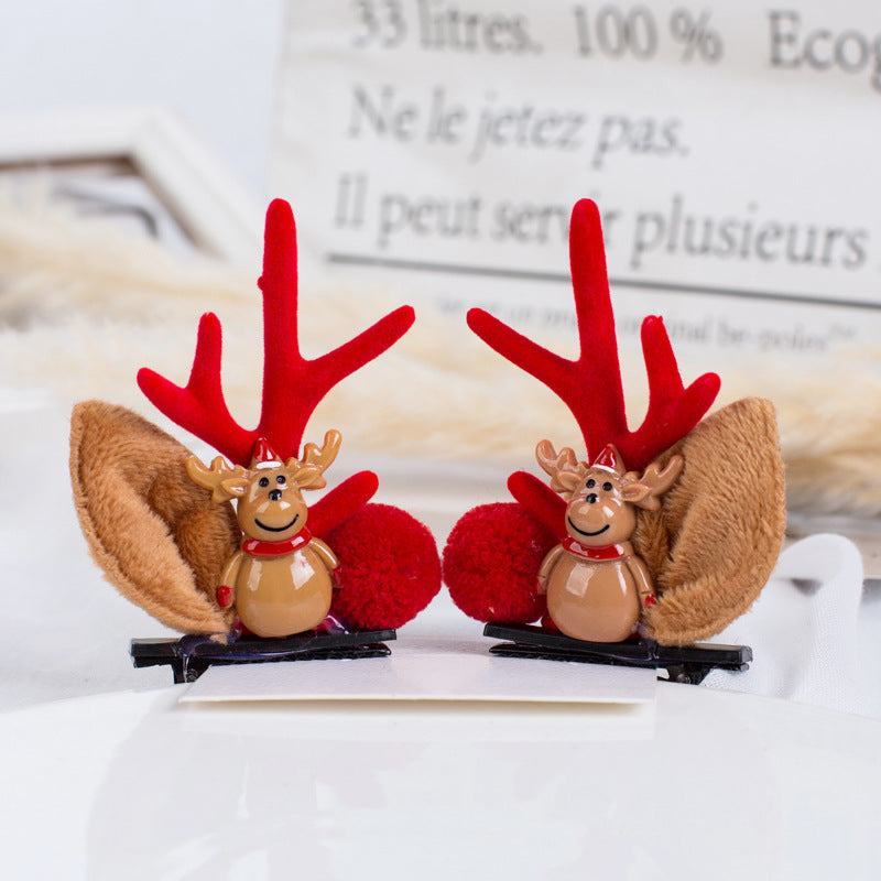 Cute Antlers Alloy Hair Clip and Headband for Christmas