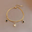 Geometric 18K Gold Plated Stainless Steel Bracelet & 14K Gold Star Shell Necklace Set