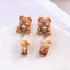 Creative Ice Cream Pearl Milk Tea Bear Strawberry Resin Earrings
