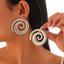 Vintage Spiral Copper Alloy Geometric Conch Earrings