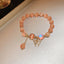 Fashion Heart Butterfly Pearl Bracelet with T-Shaped Buckle - Retro Love Design for Women