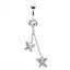 Elegant Tropical Heart Bow Knot Rhinestone Belly Button Ring