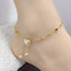 Elegant Butterfly & Star 18K Gold Plated Stainless Steel Anklet with Shell Tassel and Zirconia Accents