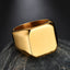Fashion Stainless Steel Glossy Square Ring NHHF145910