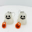 1 Pair Halloween Cartoon Character Glow-in-the-Dark Ghost Pumpkin Resin Drop Earrings