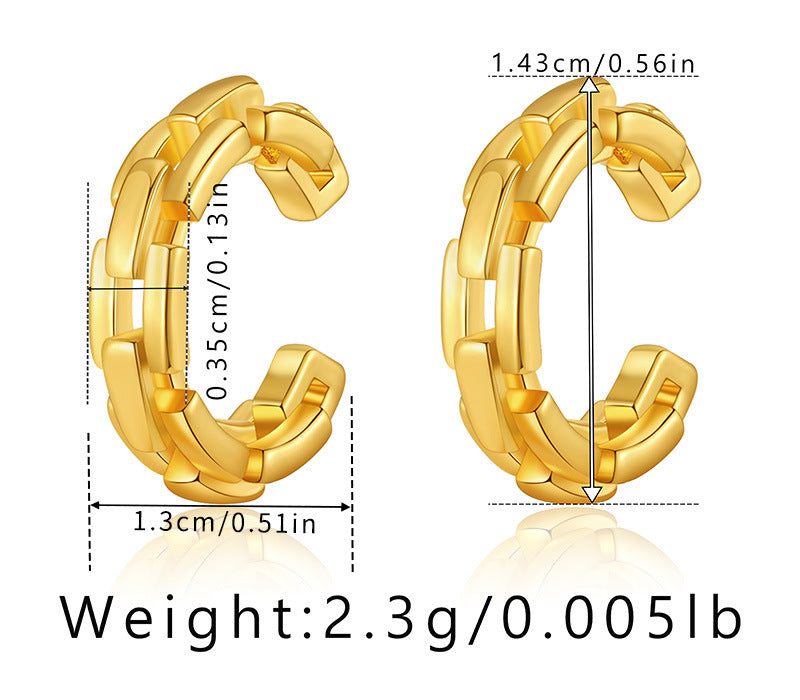 Elegant Butterfly Zircon 18k Gold Plated Copper Ear Cuffs