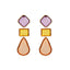 1 Pair Bohemian Geometric Alloy Resin Gemstone Drop Earrings