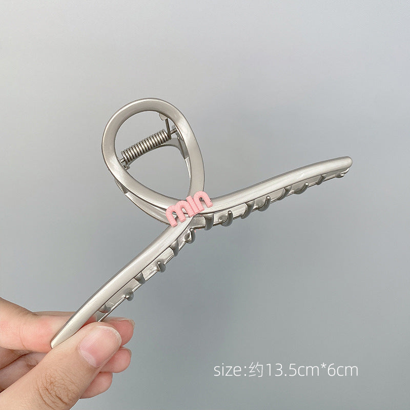 Casual Pink Letter Metal Hair Claw Clip