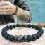 Retro Geometric Volcanic Rock Beaded Bracelet for Men