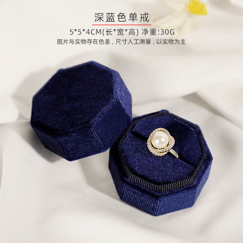 Elegant Solid Color Velvet Jewelry Ring and Earring Storage Box