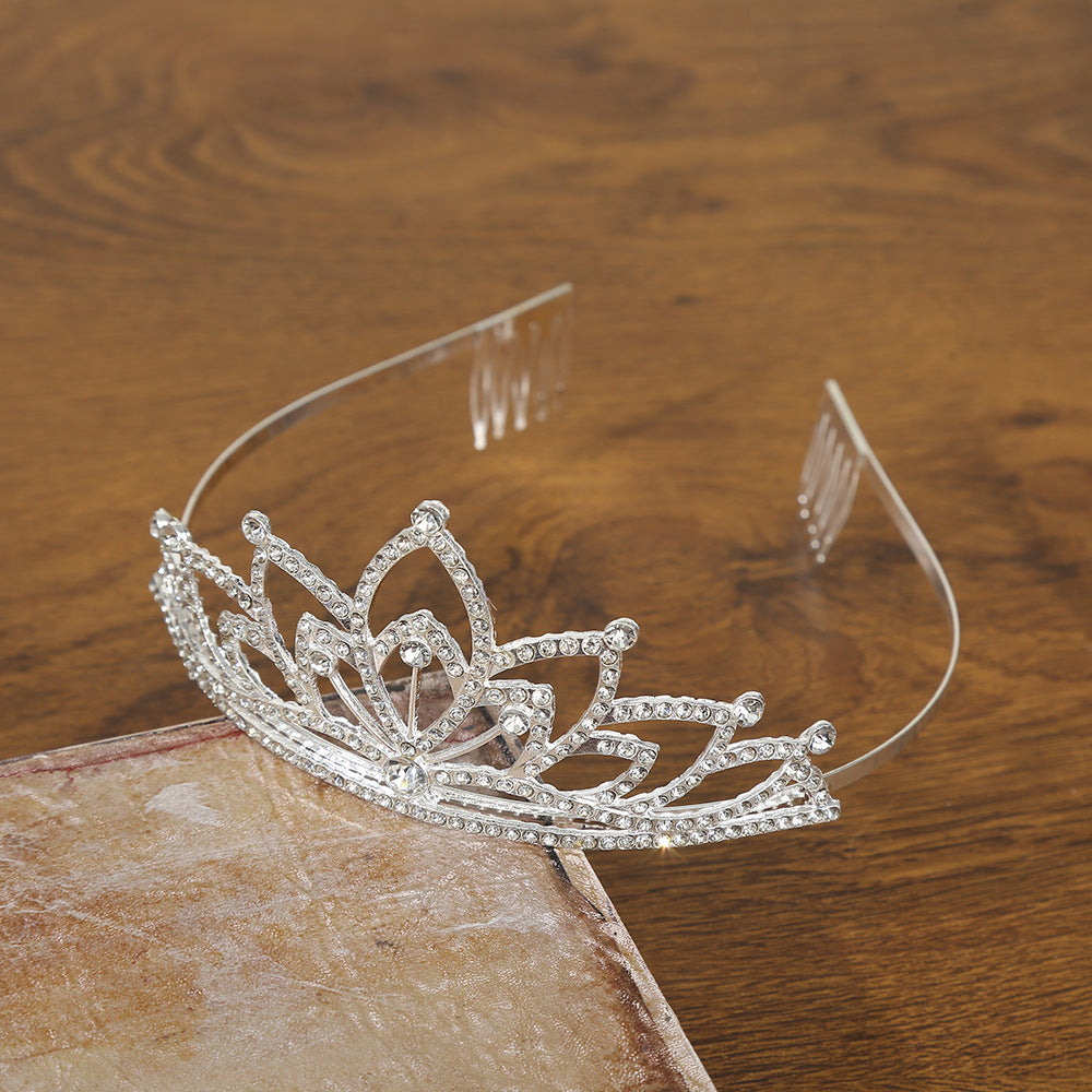 Women's Rhinestone Crown Headband - Elegant Alloy Princess Wedding Accessory