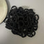 Women's Solid Color High Stretch Hair Tie Set - Black Elastic Bands for Girls