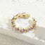 Elegant Geometric Zircon 14K Gold Plated Open Ring