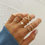 Diamond Butterfly Retro Pentagram Gold Plated Ring Set - 5 Pieces, Multiple Designs