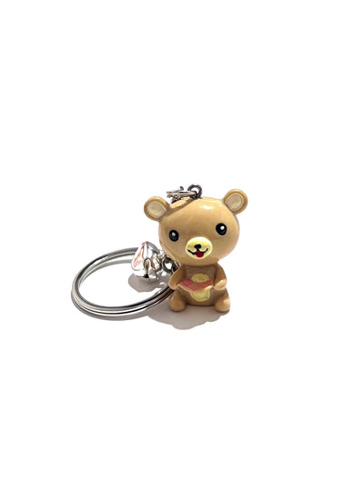 Cute Animal Resin Hedgehog and Bear Keychain Pendant