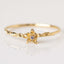 Elegant Glam Vintage Adjustable December Birthstone Flower Gold Plated Ring